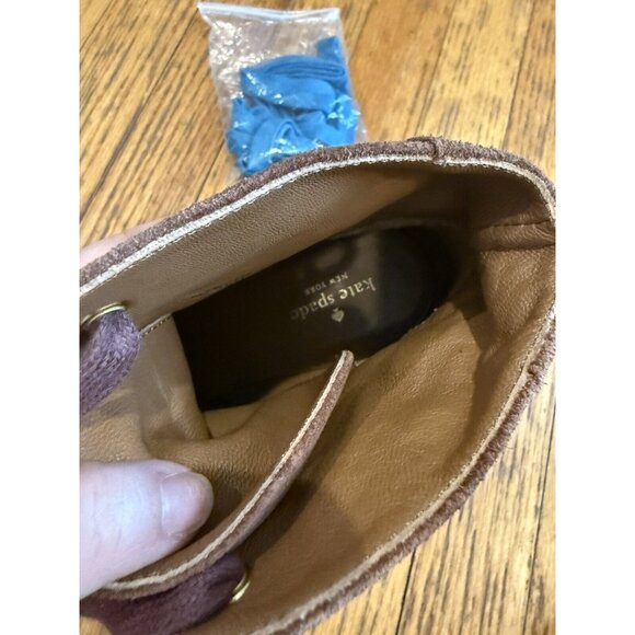 Kate Spade New York Saundra Honey Brown Suede Lace Up Wedge Ankle Boot Size 7.5 - Picture 6 of 10